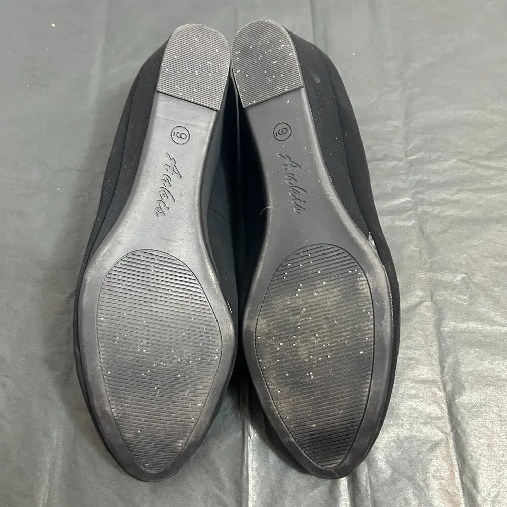 Ankus black nubuck‎ wedges size 9 - worn once